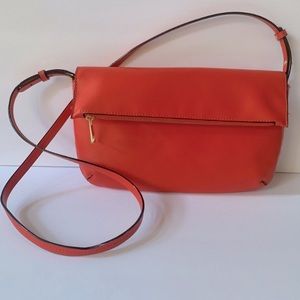 Merona Target  Red Fold Over Crossbody Faux Leather Purse